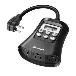 Outdoor Digital Timer for Lights – 7-Day Programmable Plug-in Timer with 3 Outle